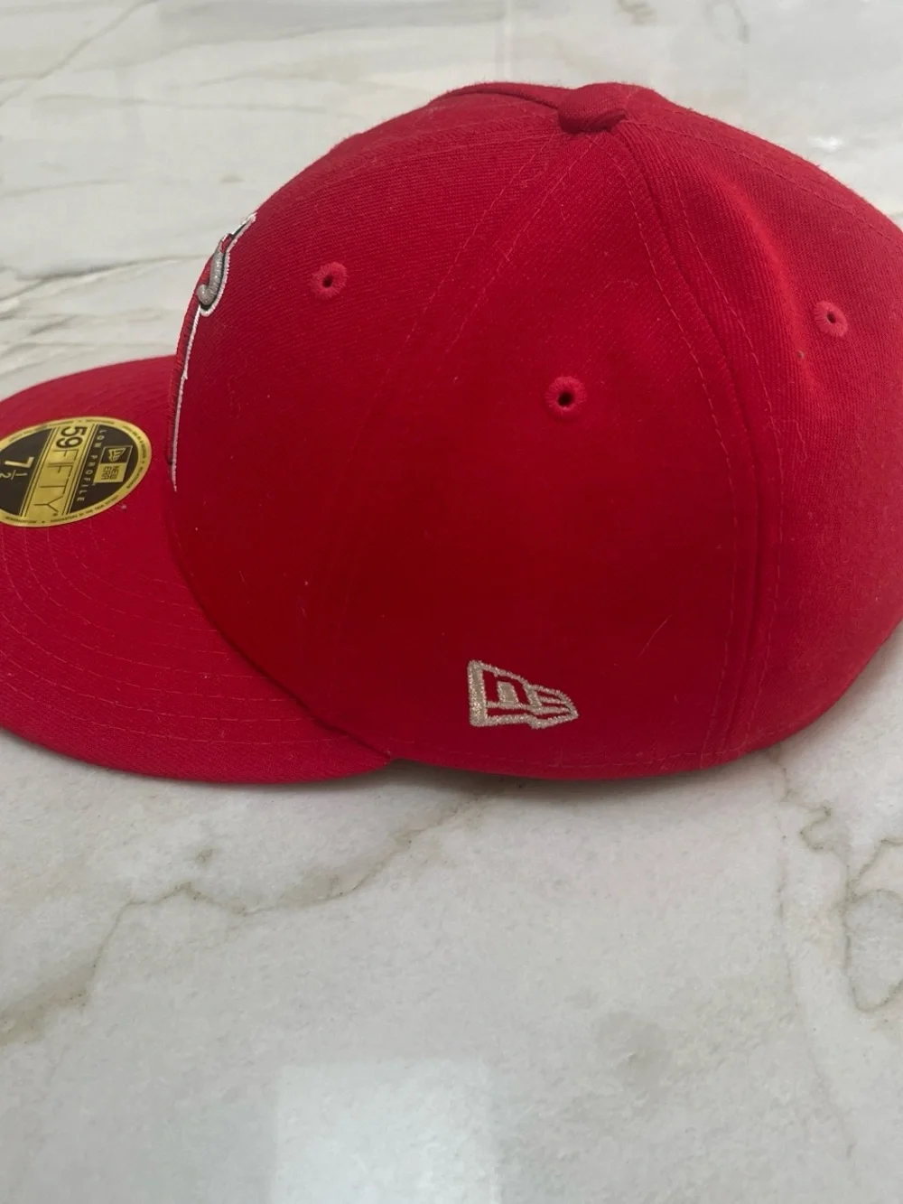 Cap on marble surface